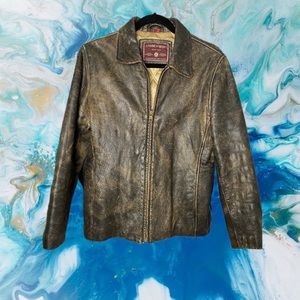 Andrew Marc Vintage Brown Leather Jacket